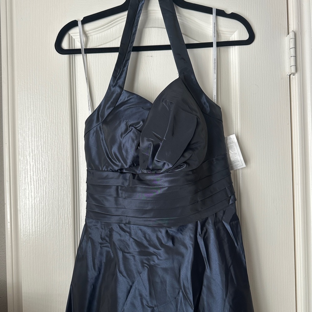 Navy formal long bridesmaids dress